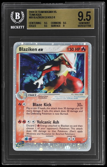 2004 Pokemon EX Team Magma Vs Team Aqua Blaziken EX Holo BGS 9.5