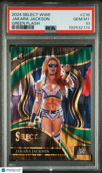 2024 Panini Select WWE Jakara Jackson #236 Green Flash PSA 10