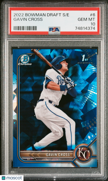 2022 Bowman Draft Chrome Sapphire Edition Gavin Cross #BDC6 PSA 10