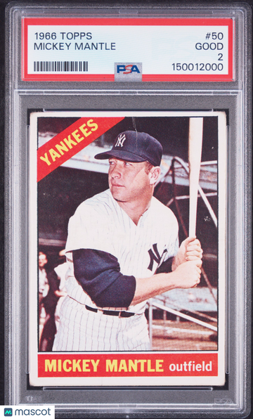 1966 Topps Mickey Mantle #50 PSA 2
