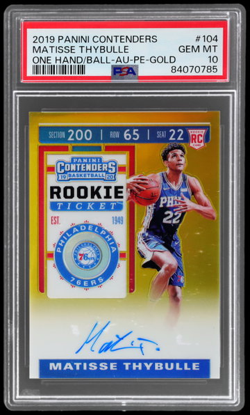 2019 Panini Contenders Matisse Thybulle One Hand On Ball Autograph Premium Gold PSA 10 RC