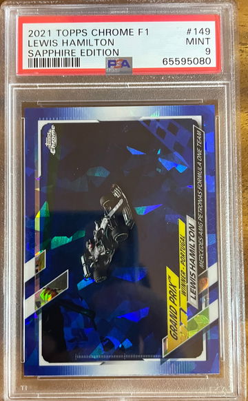 2021 TOPPS CHROME F1 SAPPHIRE LEWIS HAMILTON #149 PSA 9 MINT