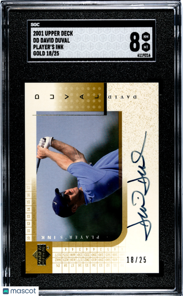 2001 Upper Deck David Duval #DD Player's Ink Gold SGC 8
