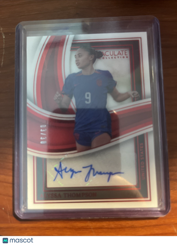 2023-24 Panini Immaculate Collection Alyssa Thompson #SS-AT Shadowbox Signatures Ruby SN AU