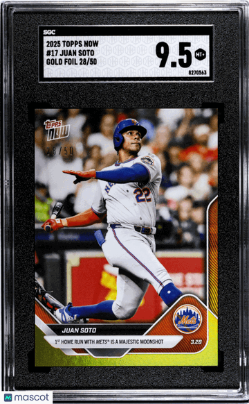 2025 Topps Now Juan Soto #17 Gold Foil SGC 9.5