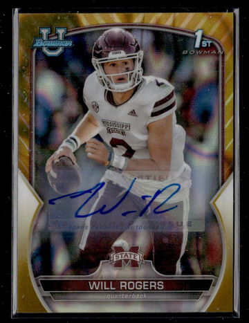 2022 Bowman U Gold Will Rogers #46 Auto /50