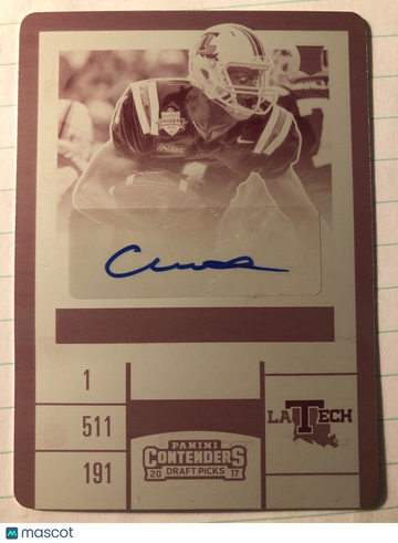 2017 Contenders Draft Picks CARLOS HENDERSON Plate Auto 1/1 LA Tech Bulldogs