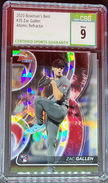 2020 Bowman's Best #35 Zac Gallen RC Atomic Refractor CSG Mint 9
