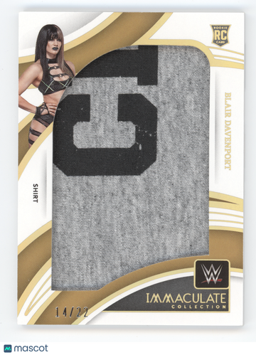2022 Panini Immaculate Collection WWE Blair Davenport #JM-BDV Shirt /22 RC