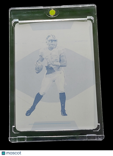 2022 Panini National Treasures Collegiate Russell Wilson #34 Cyan Printing Plate Printing Plate 1-of-1