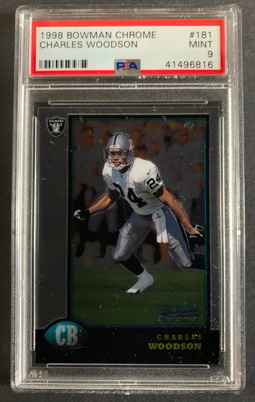 1998 Bowman Chrome HOF Charles Woodson RC #181 PSA 9 Mint