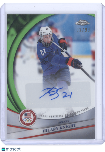2026 Topps Chrome U.S. Olympics Hilary Knight #BCA-HKN Green Autograph /99