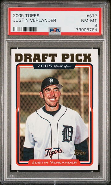 2005 Topps Justin Verlander #677 - RC - PSA 8
