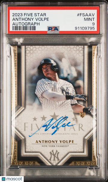2023 Topps Five Star Autographs Anthony Volpe #FSAAV PSA 9