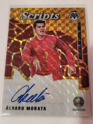 ALVARO MORATA 2021 MOSAIC UEFA EURO 2020 SCRIPTS AUTO GOLD #'D 2/10