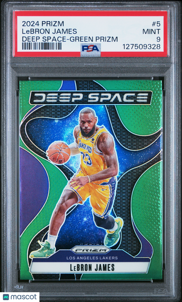 2024 Panini Prizm Deep Space LeBron James #5 Green PSA 9