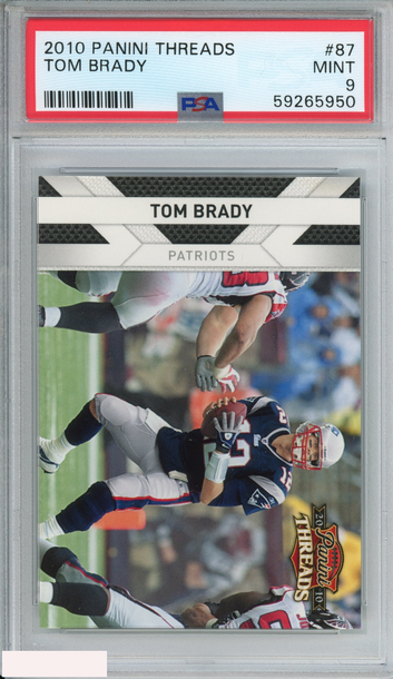 2010 PANINI THREADS TOM BRADY #87 NEW ENGLAND PATRIOTS PSA 9 MINT