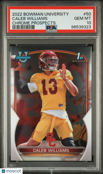 2022 Bowman University Chrome Prospects Caleb Williams #50 PSA 10