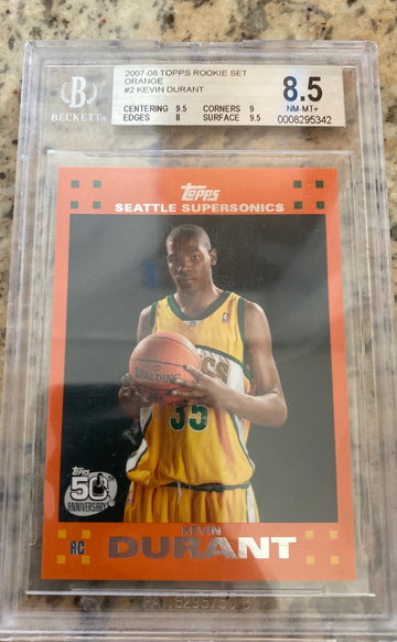 2007-08 Topps Rookie Set Orange Kevin Durant BGS 8.5