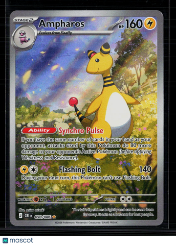 2026 Mega Evolution – Ascended Heroes Ampharos Holo Secret Rare #90/86