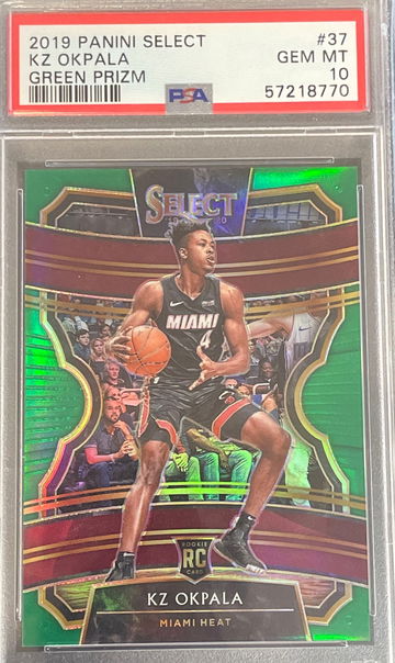 2019-20 Panini Select KZ Okpala Concourse #37 Green Prizm 3/5 Rookie Rc PSA 10