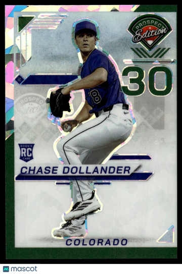 2025 Panini Prospect Edition Chase Dollander #68 Holo Prospect Ticket - Green Ice SN