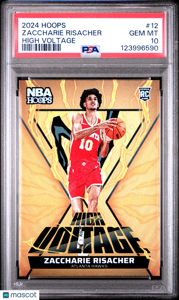 2024 Panini NBA Hoops High Voltage Zaccharie Risacher #12 PSA 10