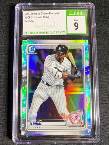 2020 Bowman Prospects Estevan Florial Bowman Chrome Refractor /499 #BCP-31 CSG 9