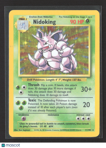 1999 Base Set Nidoking Holo Rare #11/102