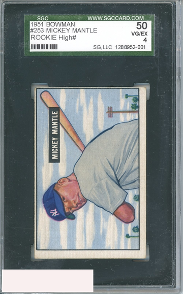 1951 BOWMAN MICKEY MANTLE #253 SGC 4 VG-EX RC ROOKIE