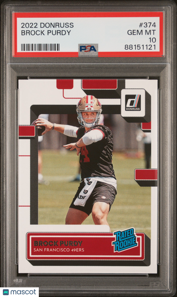 Brock Purdy 2022 Panini Donruss #374 Rookie PSA 10