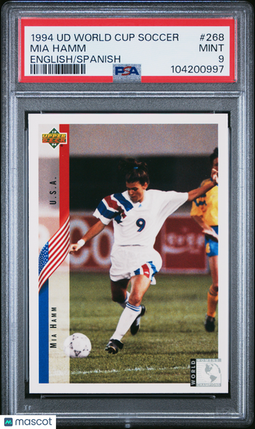 1994 Upper Deck World Cup Soccer Mia Hamm #268 English Spanish PSA 9