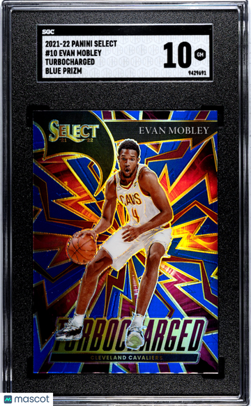 2021 Panini Select Evan Mobley #10 Turbocharged Blue Prizm SGC 10