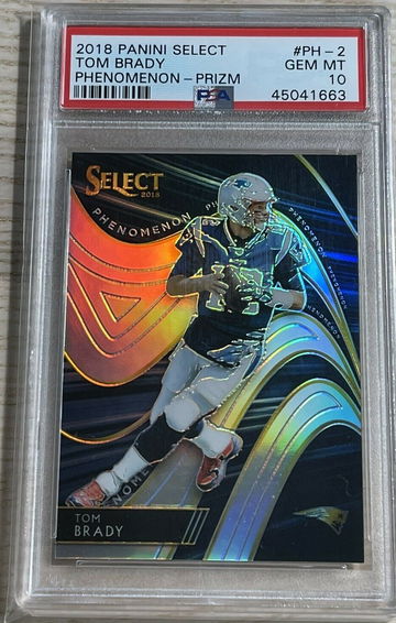 2018 Select Phenomenon Prizm Tom Brady #PH2 PSA 10 GEM MINT Silver Refractor