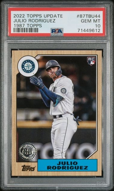2022 Topps Update #87TBU44 Julio Rodriguez 1987 Topps PSA 10 RC