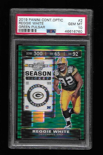 2019 PANINI CONTENDERS OPTIC REGGIE WHITE GREEN PULSAR