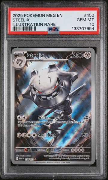 2025 Pokemon Mega Evolution Illustration Rare Steelix #150 /132 PSA 10
