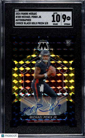 2024 Panini Mosaic Michael Penix JR. #308 Autograph Choice Black Gold Prizm SGC 9 Auto 10