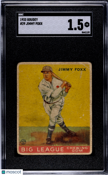 1933 Goudey Jimmy Foxx #29 SGC 1.5