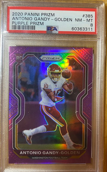 2020 Panini Prizm Antonio Gandy-Golden Purple Prizm PSA 8