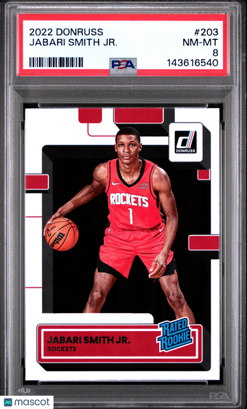 2022 Panini Donruss Jabari Smith JR. #203 PSA 8