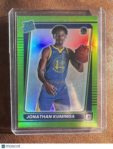 2021-22 Donruss Optic Jonathan Kuminga Rated Rookie Lime Green Prizm 034/149