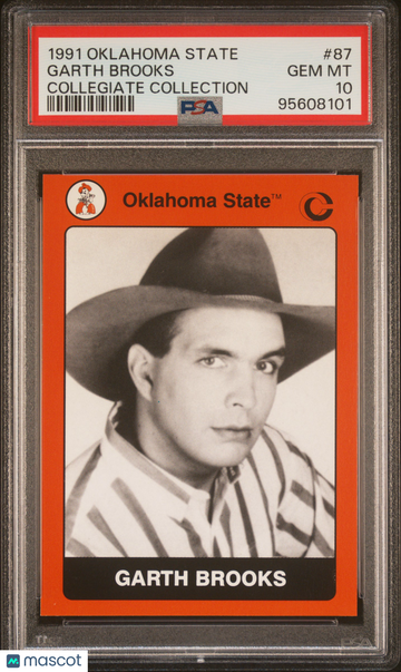 1991 Collegiate Collection Oklahoma State Garth Brooks #87 Collegiate Collection Rookie Low Pop PSA 10