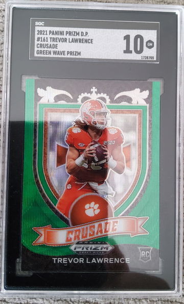 2021 Panini Prizm DP #161 Trevor Lawrence Green Wave Prizm SGC 10