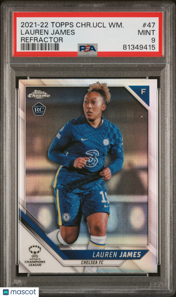 2021-22 Topps Chrome UEFA Women'S Champions League Lauren James #47 Refractor PSA 9