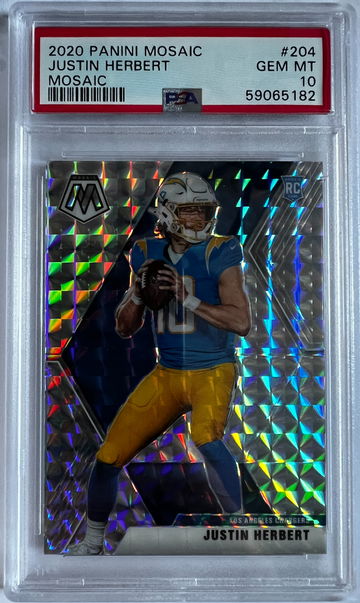 2020 Panini Mosaic Justin Hebert Mosaic PSA 10
