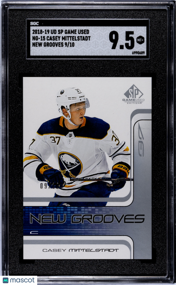 2018-19 Upper Deck SP Game Used Casey Mittelstadt #NG-15 New Grooves /10 Rookie SGC 9.5