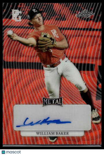 2023 Leaf Metal Perfect Game Marble William Baker #MA-WB1 Metal Auto Marble Pink SN AU