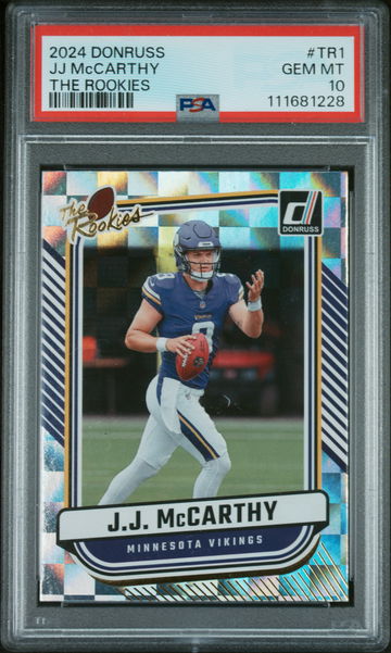 2024 Panini Donruss the Rookies JJ Mccarthy #TR1 PSA 10
