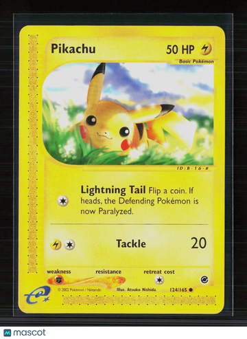 2002 Expedition Base Set Pikachu #124/165